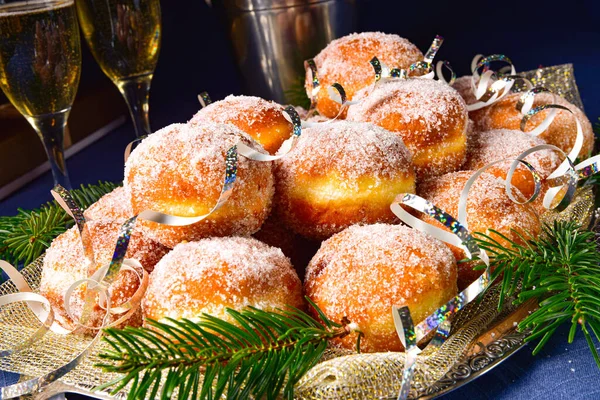 Heerlijke Gevulde Donuts Berlijn Pannenkoeken — Stockfoto