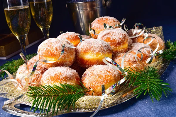 Deliciosos Donuts Cheios Panquecas Berlim — Fotografia de Stock