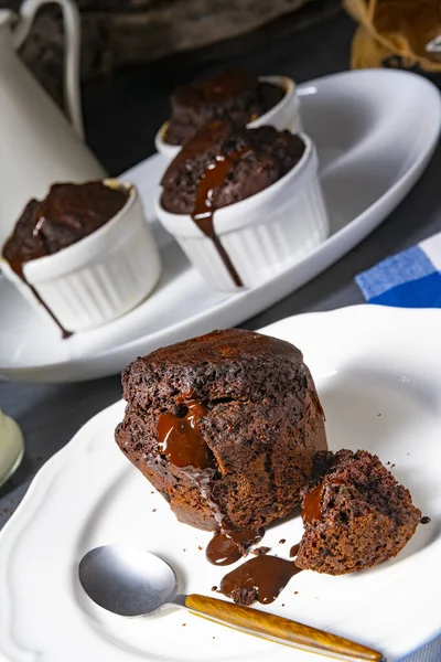 Delicious Chocolate Muffins Chocolate Chips — Stock Photo, Image