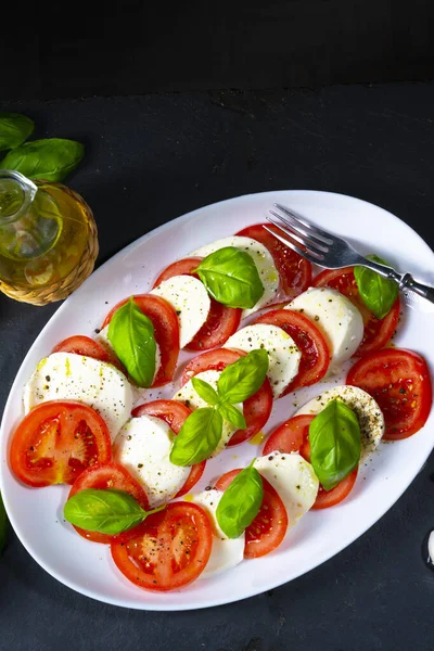 Tomato Mozzarella Basil — Stock Photo, Image