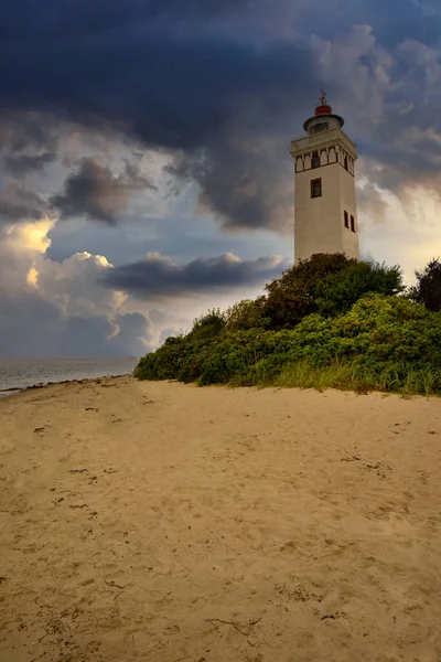 Strib Fyr Farol Dinamarca — Fotografia de Stock