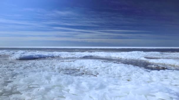 Baharda Baltık sahillerinde buz — Stok video