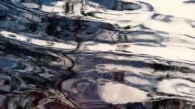 Sudaki dalgalar ve yansımalar, ormandaki nehir kıyısı veya göl