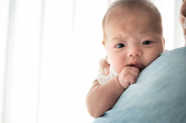 Adorable Cute Daughter Baby Girl Father Shoulder — ストック写真