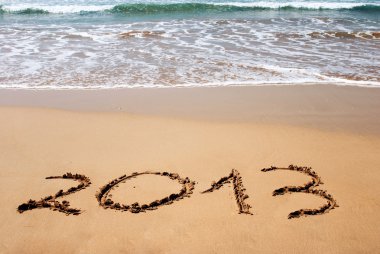 Yeni yıl 2013 ıslak altın plaj kum