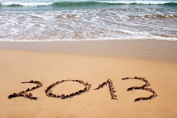 Yeni yıl 2013 ıslak altın plaj kum