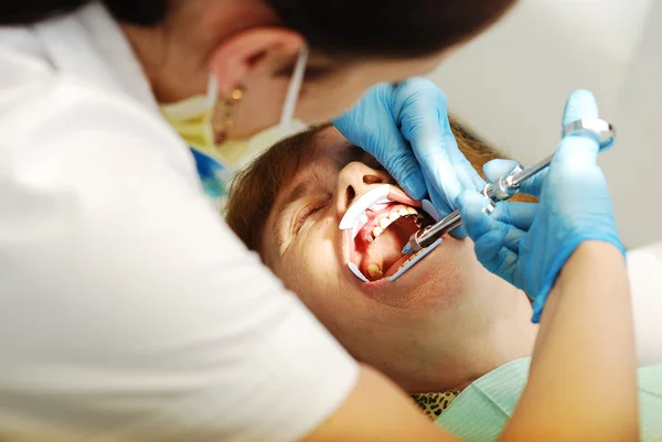 Trabalho de médicos na clínica odontológica — Fotografia de Stock