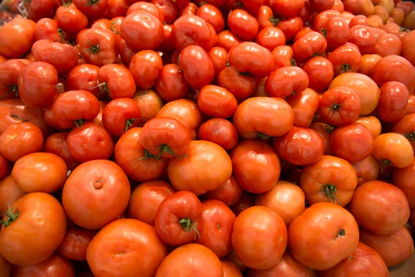 Tomates vermelhos no supermercado — Fotografia de Stock