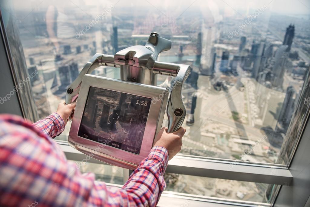 Digital binoculars in dubai skyscraper — Stock Photo © JANIFEST 41380969