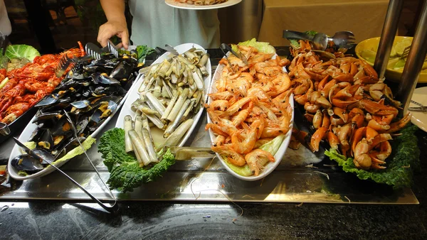 Restaurante de mariscos en el buffet — Foto de Stock