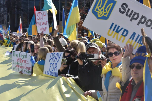 Washington Usa Febbraio 2022 Proteste Dei Cittadini Ucraini Washington Vicino — Foto stock gratuita