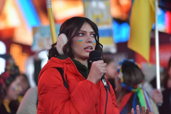 New York City Sua Martie 2022 Cetățenii Ucraineni Protestează Times — Fotografie, imagine de stoc