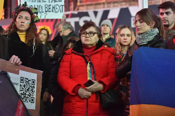 New York City Sua Martie 2022 Cetățenii Ucraineni Protestează Times — Fotografie, imagine de stoc