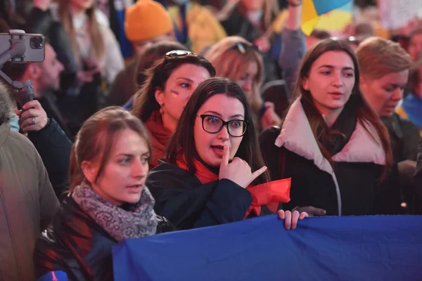 New York City Sua Martie 2022 Cetățenii Ucraineni Protestează Times — Fotografie de stoc gratuită