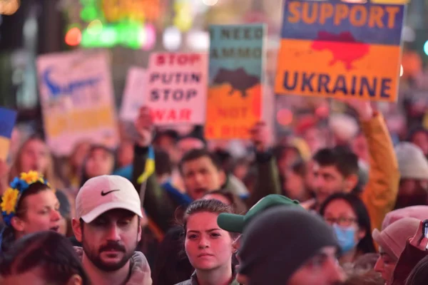 Nueva York City Estados Unidos Marzo 2022 Protestas Ciudadanos Ucranianos — Foto de stock gratis