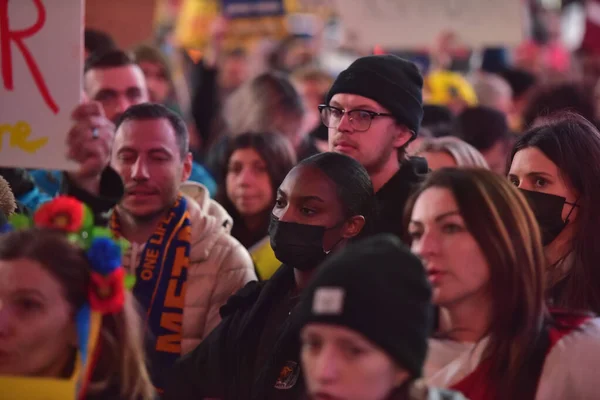 New York City Usa März 2022 Ukrainische Bürger Protestieren Auf — Stockfoto