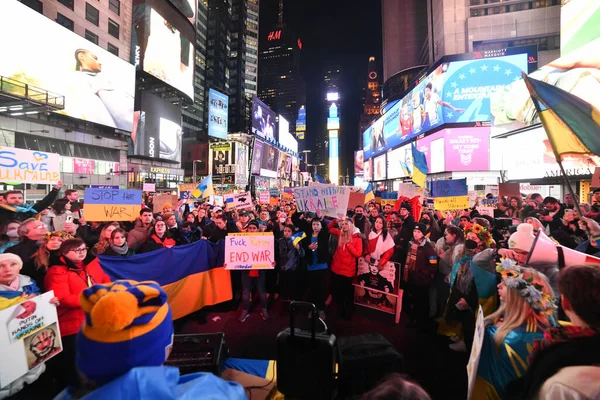 Nueva York City Estados Unidos Marzo 2022 Protestas Ciudadanos Ucranianos — Foto de stock gratis