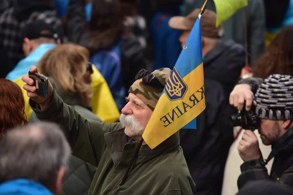 New York City Sua Martie 2022 Cetățenii Ucraineni Protestează Times — Fotografie, imagine de stoc