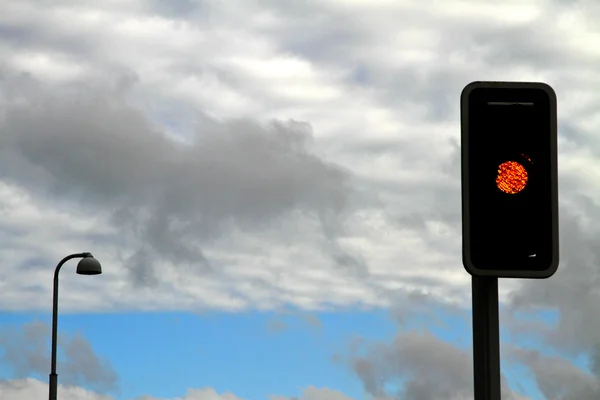 Street red traffic light — Stock Photo, Image