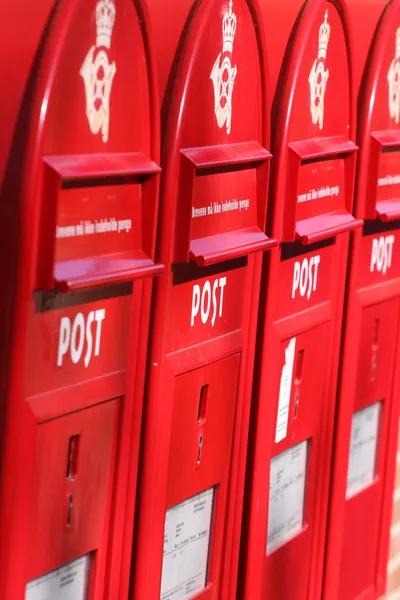 Red post boxes — Stock Photo, Image