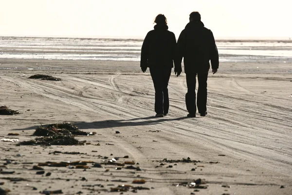 Couple at the beach Island of Fanoe in Denmark — Stock Photo, Image