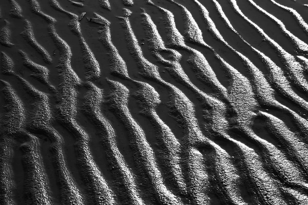 Detalj av sand mönster på stranden ön av fanoe i denma — Stockfoto