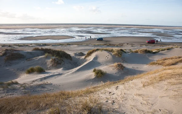 Dunes face à la plage. Île de Fanoe au Danemark — Photo