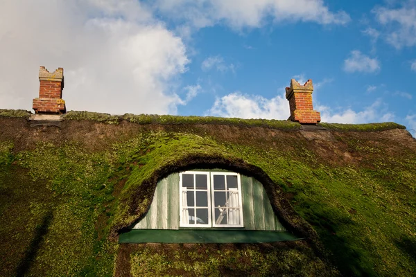 Maison ancienne détail de toit. Île de Fanoe au Danemark — Photo
