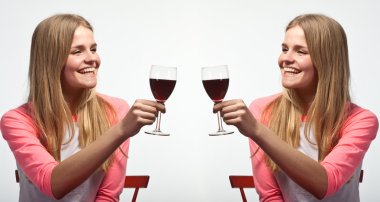 şarap içmek, İskandinav, sevimli genç kız