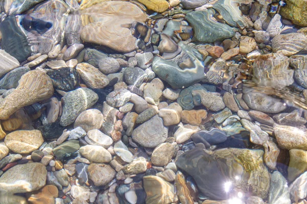 Sziklák Strandon Algajola Village Vagy Város Korzika Balagne Vannak Nyáron — Stock Fotó