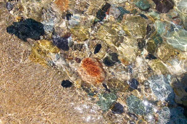 Rocas Playa Algajola Village Ciudad Córcega Balagne Arean Verano — Foto de Stock