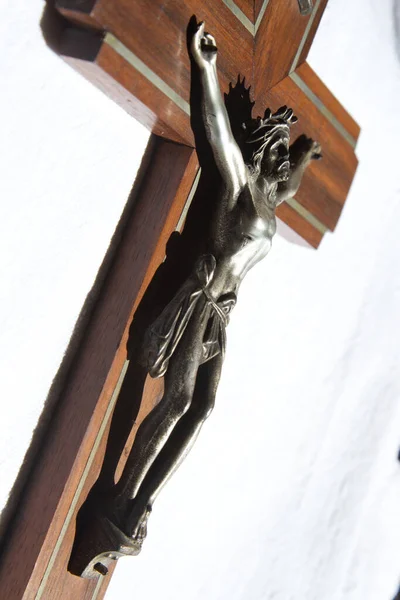 Wooden Crucifix Christ French Home — Stock Photo, Image