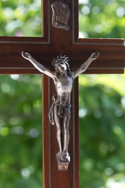 Crocifisso Legno Con Cristo Una Casa Francese — Foto Stock