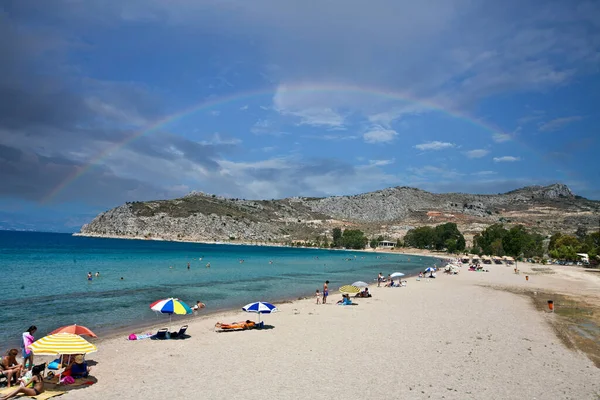 People Beach Peloponese Greece — Stock Photo, Image