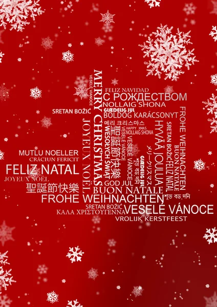 Carte de Noël avec salutations multilingues — Photo