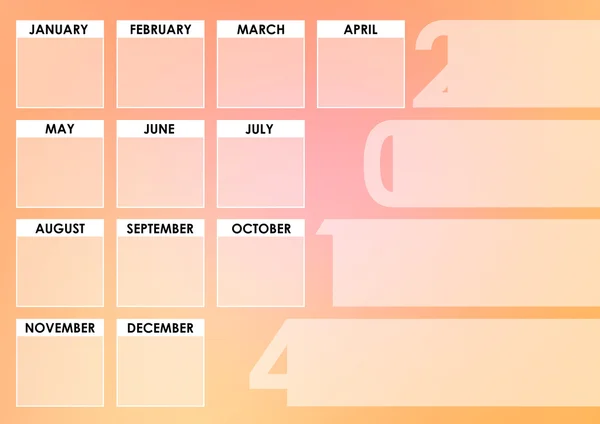 Calendário 2014 em branco com fundo macio — Fotografia de Stock