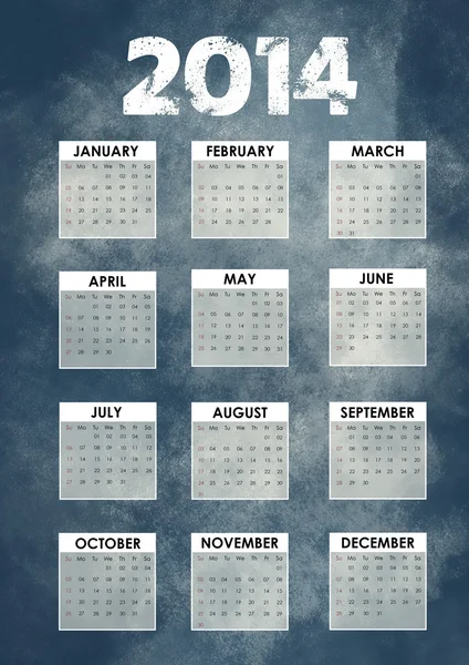 Calendario 2014 con fondo grunge —  Fotos de Stock