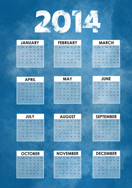 Calendario 2014 con fondo grunge —  Fotos de Stock