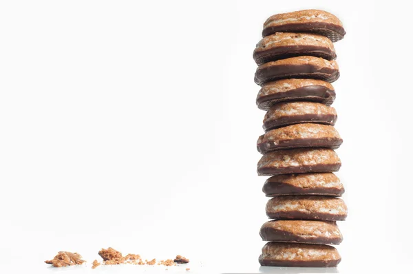 Torre de galletas con bocado — Foto de Stock