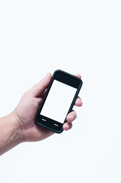 Smart Phone à la main isolé blanc — Photo