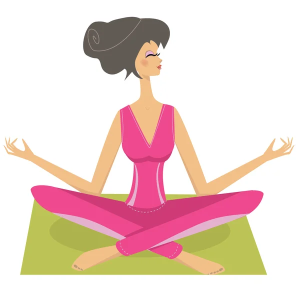 Meditazione bella ragazza — Vettoriale Stock