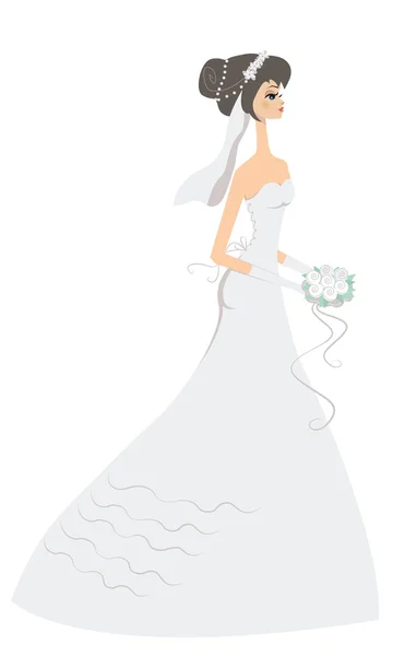 Mariée heureuse — Image vectorielle