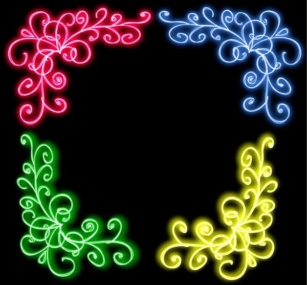 Flourishes neon glow — Stok Vektör