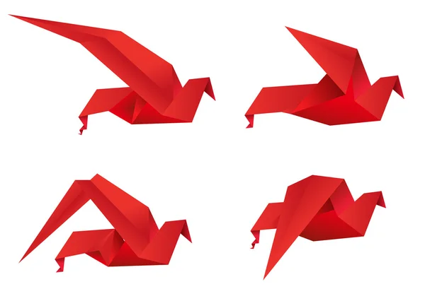 Aves de origami — Archivo Imágenes Vectoriales