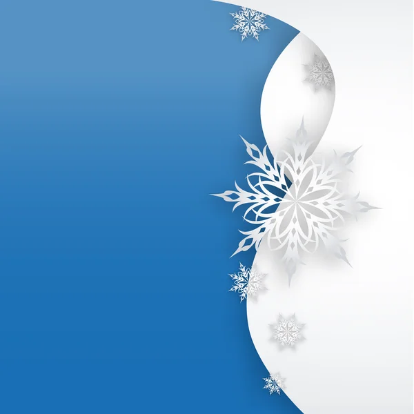 Flocon de neige sur fond de papier — Image vectorielle
