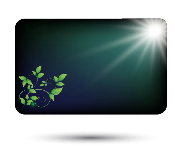 緑の葉を持つカード — ストックベクタ