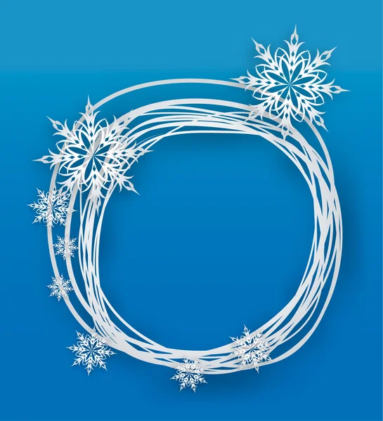 Flocon de neige sur fond de papier — Image vectorielle