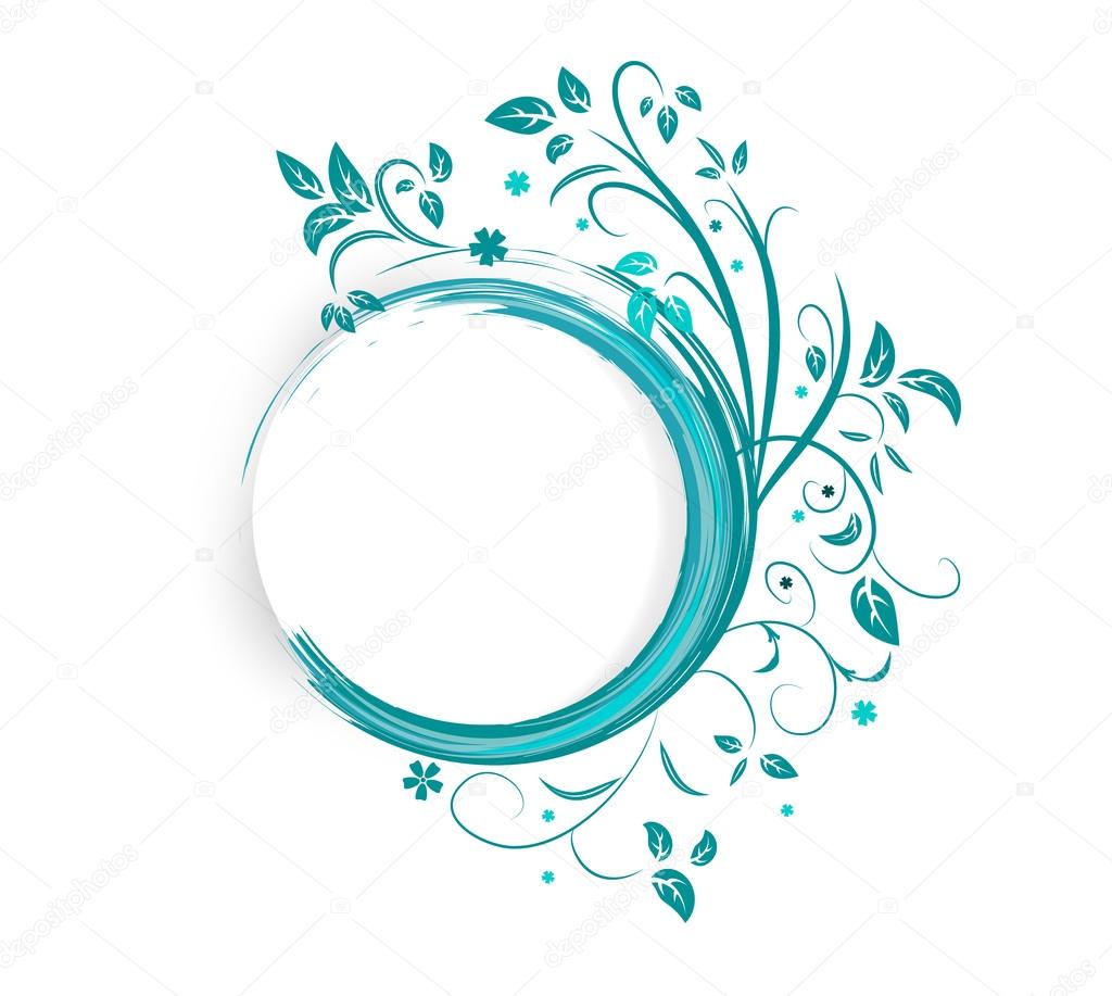 Abstract banner with curls of blue color