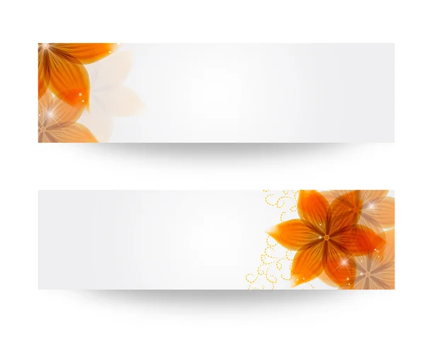 Banner met bloemen — Stockvector