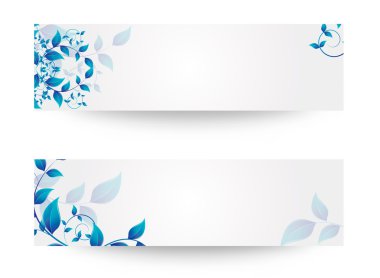 çiçekler ve yapraklar ile banner